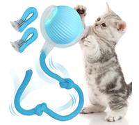Pawlo Speedy Tail 2.0 Interactive Cat Toy - Self-Moving Balls for Cats - Smart Electric Cat Ball for Boredom, Enrichment, Pet Chase - Rechargeable Toy for Indoor Cats with 2 Tails (Blue)