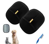 Pawlush Pro Glove, Pawlush Pro Quick Easy Pet Hair Removal, Happierdoggo Double-Sided Pet Grooming Gloves, Pet Fur Remover Mitt For Deshedding (2PCS)