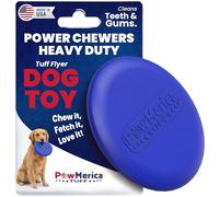 PawMerica Tuff Flyer - Indestructible Dog Toy for Aggressive Chewers - Durable Rubber Frisbee for Rough Play, Fetch & Tug - Supports Dental Health - Pet-Safe & Made in USA (8.25 x 8.25 x 0.84 Inches)
