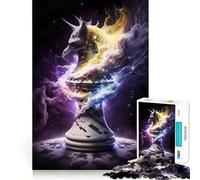 Pawn of Night Chess for Adults 1000 Piece Jigsaw Puzzle Thought Toy Anxiety Relief Precise Edge Thoughtful Gift (38x52cm)