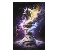 Pawn of Night Chess Themed Wooden Jigsaw Puzzle for Adults, 1000 PCS