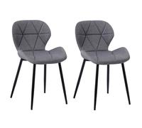 PAWNORA 2x Living Dining Room Chair Grey Fabric PAWNORA Grey