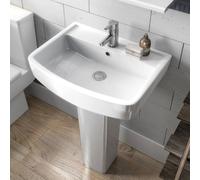 PAWNORA 520mm Modern Square Wash Basin in White PAWNORA White