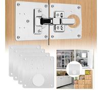 PAWNORA 8 Plates 48 Screws Hinge Repair Kit 90mm Cupboard Mount in Silver | Size: 10000mm x 520mm PAWNORA Silver 10000mm x 520mm