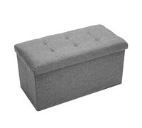 PAWNORA Ottoman Storage Seat Light Grey 76x38x38cm | Size: 76 x 38 x 38 cm PAWNORA Grey 76 x 38 x 38 cm