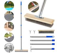 PAWNORA Wire Yard Broom 12" Stiff Outdoor Brush in Silver PAWNORA Silver