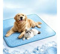 Pawolaf Cooling Mat for Dogs & Cats, Naturally Cool Ice-Silk Pad, Gel Cooling Mat, Chew Resistant, Breathable, Washable for Floors, Sofa, Car Travel,Instant Temperature Drop of 4-9°c (L(70x50cm))