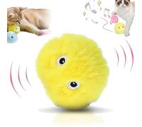Pawparadise Fluffyball, Catnip can Be Placed Inside, 3 Animal Sounds and 3coulors, Paw Paradise Fluffy Ball for Cats, Touch to Make Sound, Soft Bite-Resistant, Exercise and Entertainment (yellow)