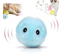 Pawparadise Fluffyball, Catnip can Be Placed Inside, 3 Animal Sounds and 3coulors, Paw Paradise Fluffy Ball for Cats, Touch to Make Sound, Soft Bite-Resistant, Exercise and Entertainment (blue)