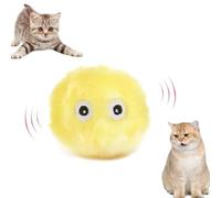 Pawparadise Fluffyball,Paw Paradise Fluffy Ball,Automatic Sound,Can Be Infused With Catnip,3coulors And 3 Animal Sounds,Training Fuzzy Cat Balls For Exercise And Entertainment (yellow)
