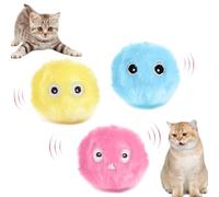 Pawparadise Fluffyball,Paw Paradise Fluffy Ball,Automatic Sound,Can Be Infused With Catnip,3coulors And 3 Animal Sounds,Training Fuzzy Cat Balls For Exercise And Entertainment (3pcs)