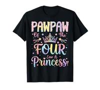 Pawpaw of The Four Ever A Princess 4th Birthday Girl Party T-Shirt