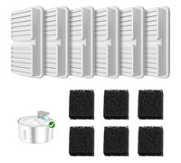 PawPoll Wireless Cat Water Fountain Stainless Steel Filter, 6 Filters + 6 Foam Filters for Wireless Cat Water Fountain for Drinking