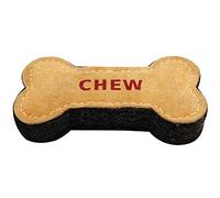 PAWPOURRI Premium Bone Shaped Natural Suede Leather Chew Toy for Adult Dogs, Puppies, Cats | Tough, Durable and Fun | Chewing Interactive Pet Toy (Bone)