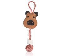 PAWPOURRI Rope & Suede Pig Toy for Dogs, Puppies & Cats - Durable Chew Toy for Teething, Tug, and Interactive Play - Safe & Fun Pet Toy (Pig Toy)