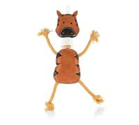 PAWPOURRI Rope & Suede Toy for Adult Dogs, Puppies, Cats | Tough, Durable and Fun | Chewing Interactive Pet Toy (Brown Zebra)