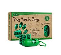 PawPride Dog Poo Bags - Pack of 240 Strong Biodegradable Waste Bags - 16 Rolls of Leak Proof Scented Dog Waste Bags with Clip-on Lead Dispenser (Lemon)