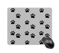 Pawprint Animal Paw Mouse Pad Portable Mousepad Square Computer Mouse Mat with Non-Slip Rubber Base 18 * 22cm