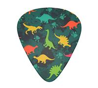 Pawprint Dinosaur Shadow Thin Medium And Heavy Gauge Guitar Picks For Bass Electric Acoustic Guitars (12 Count)