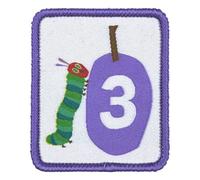 Pawprint Family ‘3rd Birthday’ Sew-On Patch - Official Eric Carle Merchandise - The Very Hungry Caterpillar Embroidered Badge with Eco Packaging for Milestone Gifts & Keepsakes