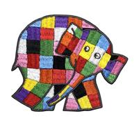 Pawprint Family | Elmer Looking Front Sew on Patch | David McKee's Elmer The Patchwork Elephant Official Merchandise