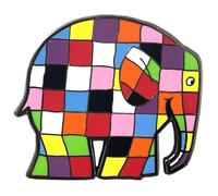 Pawprint Family | Elmer Walking Right Enamel Pin Badge | David McKee's Elmer the Patchwork Elephant Official Merchandise