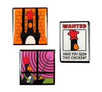 Pawprint Family | Feathers McGraw Enamel Pin Collectors Multipack Bundle | Wallace & Gromit Official Merchandise for Bags, Jackets, Hats, and Gifts