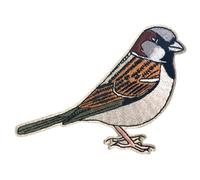 Pawprint Family | House Sparrow Bird Sew on Patch | Official Merchandise Supporting The RSPB