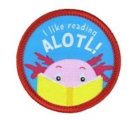 Pawprint Family | I Like Reading Alotl Sew on Patch | World Book Day Official Merchandise