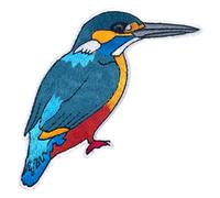 Pawprint Family | Kingfisher Bird Sew on Patch | Official Merchandise Supporting The RSPB