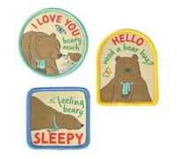 Pawprint Family ‘Love You’ Patch Set - Official ‘We’re Going on a Bear Hunt’ Merchandise by Michael Rosen & Helen Oxenbury - Eco-Friendly Embroidered Badges for Book Lovers & Kids