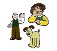 Pawprint Family | Wallace, Gromit, and Wendolene Enamel Pin Badge Multipack Bundle | Wallace & Gromit Official Merchandise