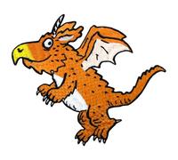 Pawprint Family | Zog Flying Left Sew on Patch | Julia Donaldson and Axel Scheffler's Zog Official Merchandise
