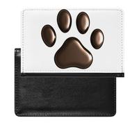 Pawprint Passport Holder with 3 Card Slots, Portable PU Leather Travel Wallet, Slim Protective Cover for Passport, ID, Credit Cards