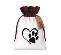 Pawprint Print Reusable Gift Drawstring Decor Bag Holiday Party Favor Pouches Wedding Seasonal