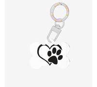 Pawprint Printing Bone Shaped Dog Tag Pet Id Tags,Acrylic Dog Tags Cat Tags with Ring for Dog Cat,Pendant Crafts