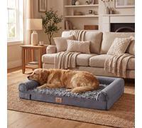 PAWPUBBY Extra-Large Orthopedic Dog Sofa Bed - for 80 Lbs Dogs, Premium Memory Foam, Machine Washable Cover, Non-Slip Base, Soft Rose Velvet, (Dark Gray, XL)