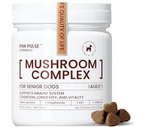 Pawpulse Formula Turkey Tail Mushroom for Dogs - Lipoma, Lumps & Bumps Defense - 7-in-1 Functional Immune Support with Reishi & Lion's Mane - Brain, Vitality, Gut Health & Longevity - 80 Soft Chews