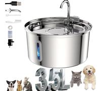 Pawquench Automatic Pet Water Fountain, Pawquench Water Bowl, Self Cleaning Water Bowl Dispenser for Dogs, 3.2L/108oz Stainless Steel Drinking Fountain, Super Quiet, Multi-Layer Filtration (#a)