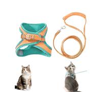 Pawras Escape-Proof Cat Harness Leash, Pawras Cat Harness,With Leash, Metal Ring, Lightweight Soft, Reflective Adjustable Soft Vest for Small Cat Walking One Size Fits All(C)