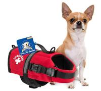 Paws Aboard Red Neoprene Life Jacket, Dog or Cat Life Preserver (XXSmall 2-6 Lbs)