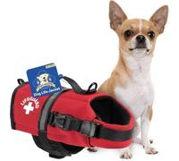 Paws Aboard Red Neoprene Life Jacket, Dog or Cat Life Preserver (XXSmall 2-6 Lbs)