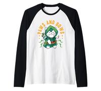 Paws and Bows Cat Bow and Arrow Cat Lover Archery Raglan Baseball Tee