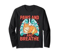 Paws and Breathe Ukiyo-e Cat Respiratory Therapist Long Sleeve T-Shirt