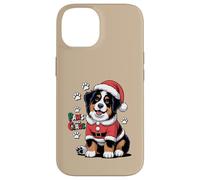 Paws And Claus Funny Christmas Pun Cute Bernese Mountain Dog Case for iPhone 14