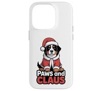 Paws And Claus Funny Christmas Pun Cute Bernese Mountain Dog Case for iPhone 14 Pro