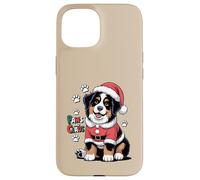 Paws And Claus Funny Christmas Pun Cute Bernese Mountain Dog Case for iPhone 15