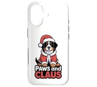 Paws And Claus Funny Christmas Pun Cute Bernese Mountain Dog Case for iPhone 17
