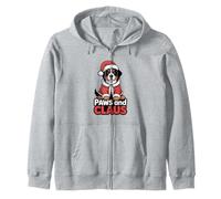 Paws And Claus Funny Christmas Pun Cute Bernese Mountain Dog Zip Hoodie