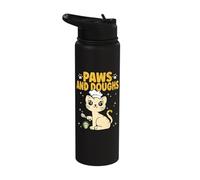 Paws and Doughs Cat Lover Baker Baking Stainless Steel Insulated Water Bottle